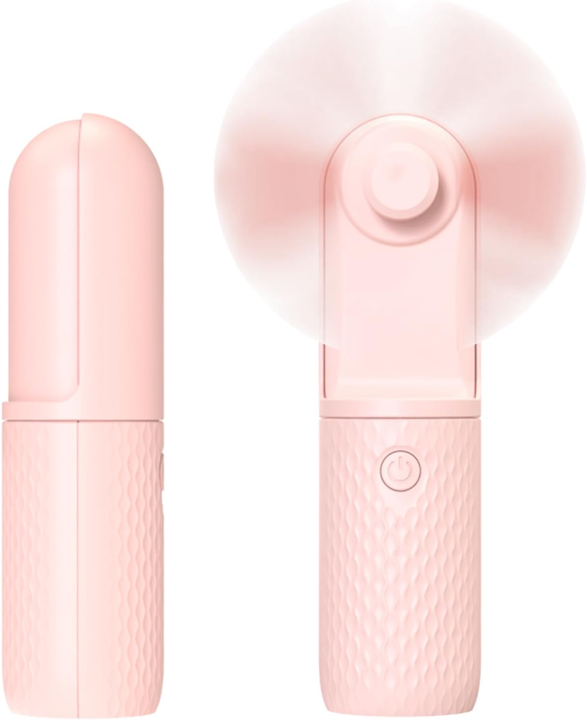 Mini Foldable Electric Fan – USB Rechargeable Handheld Fan with 3-Speed Settings, Silent Operation, Pocket-Sized Portable Cooling Fan for Travel, Makeup, and Office (Pink)
