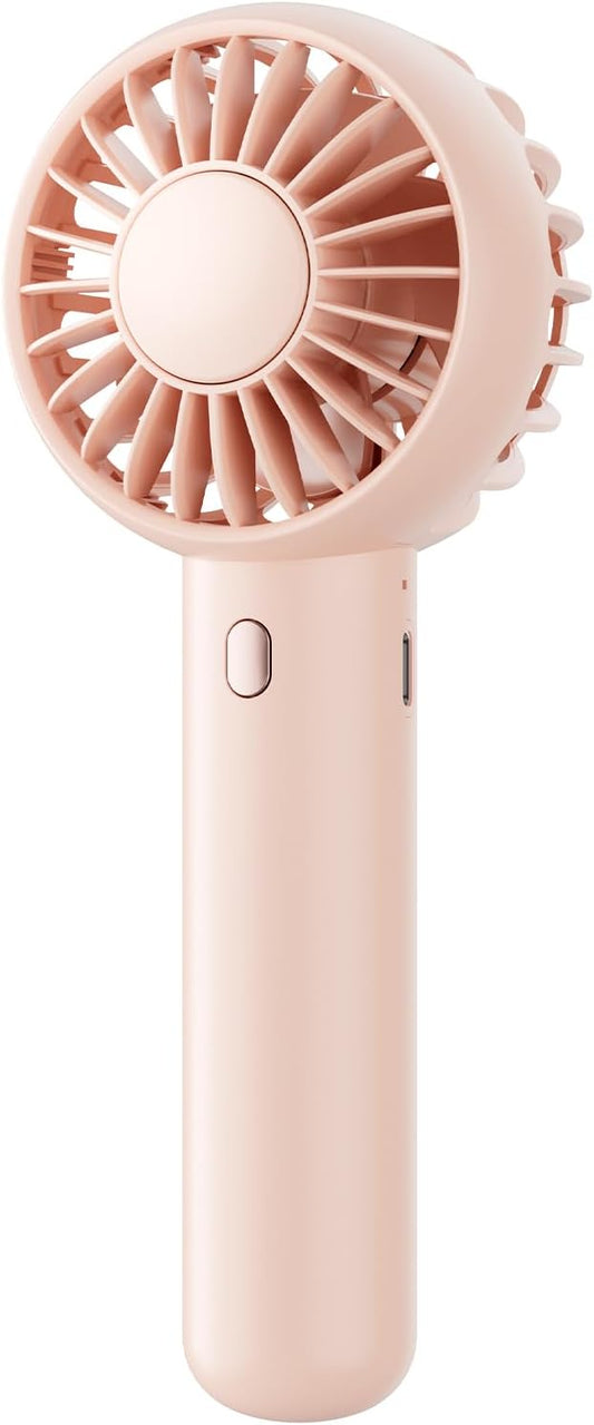 Portable Mini Handheld Fan with Base & Lanyard – USB Rechargeable, Quiet Operation – Compact Desktop & Travel Fan for Summer Cooling