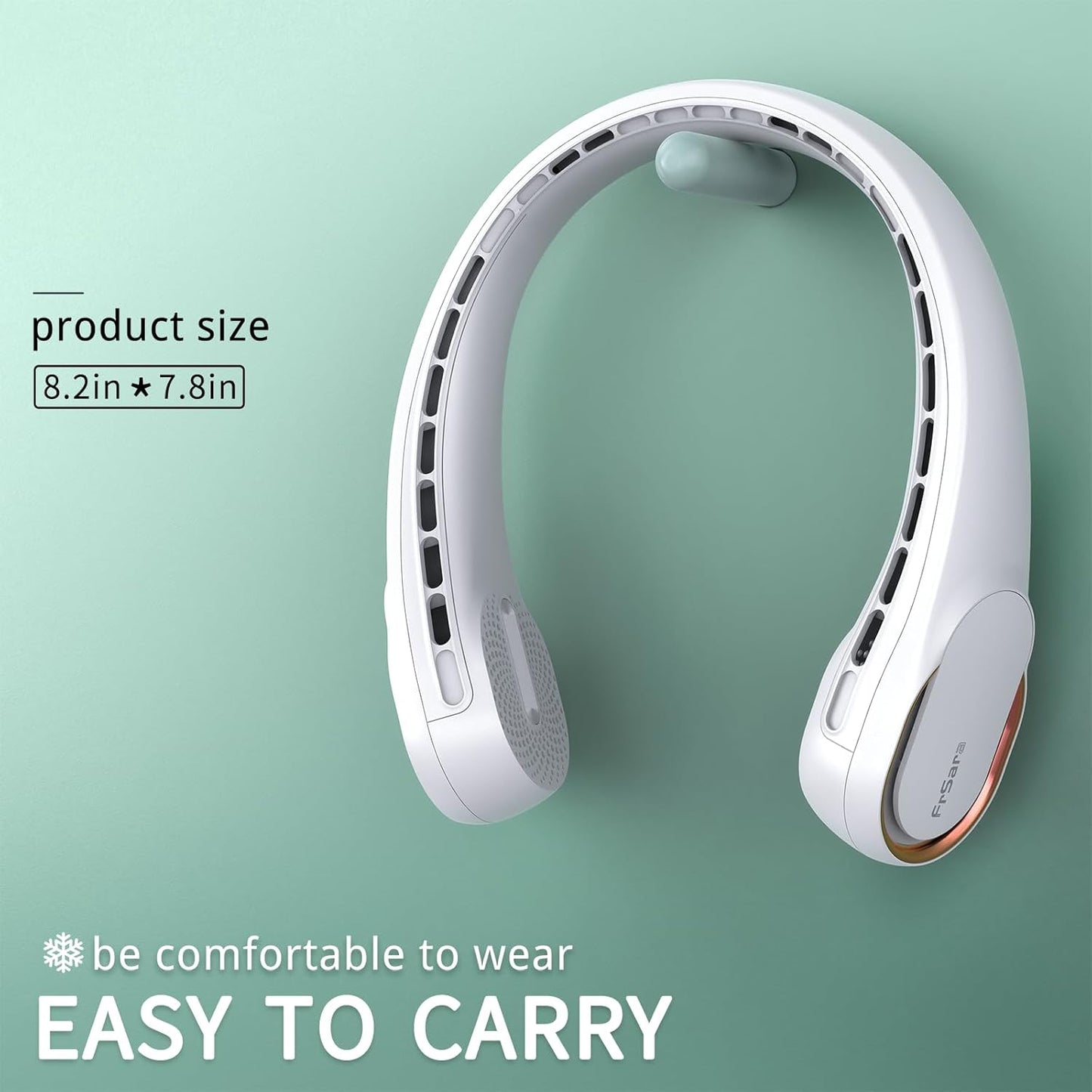 Portable Neck Fan – 5200mAh Rechargeable Bladeless Airflow Fan | Silent, Lightweight & Adjustable | Hands-Free Cooling for Travel, Work & Outdoors