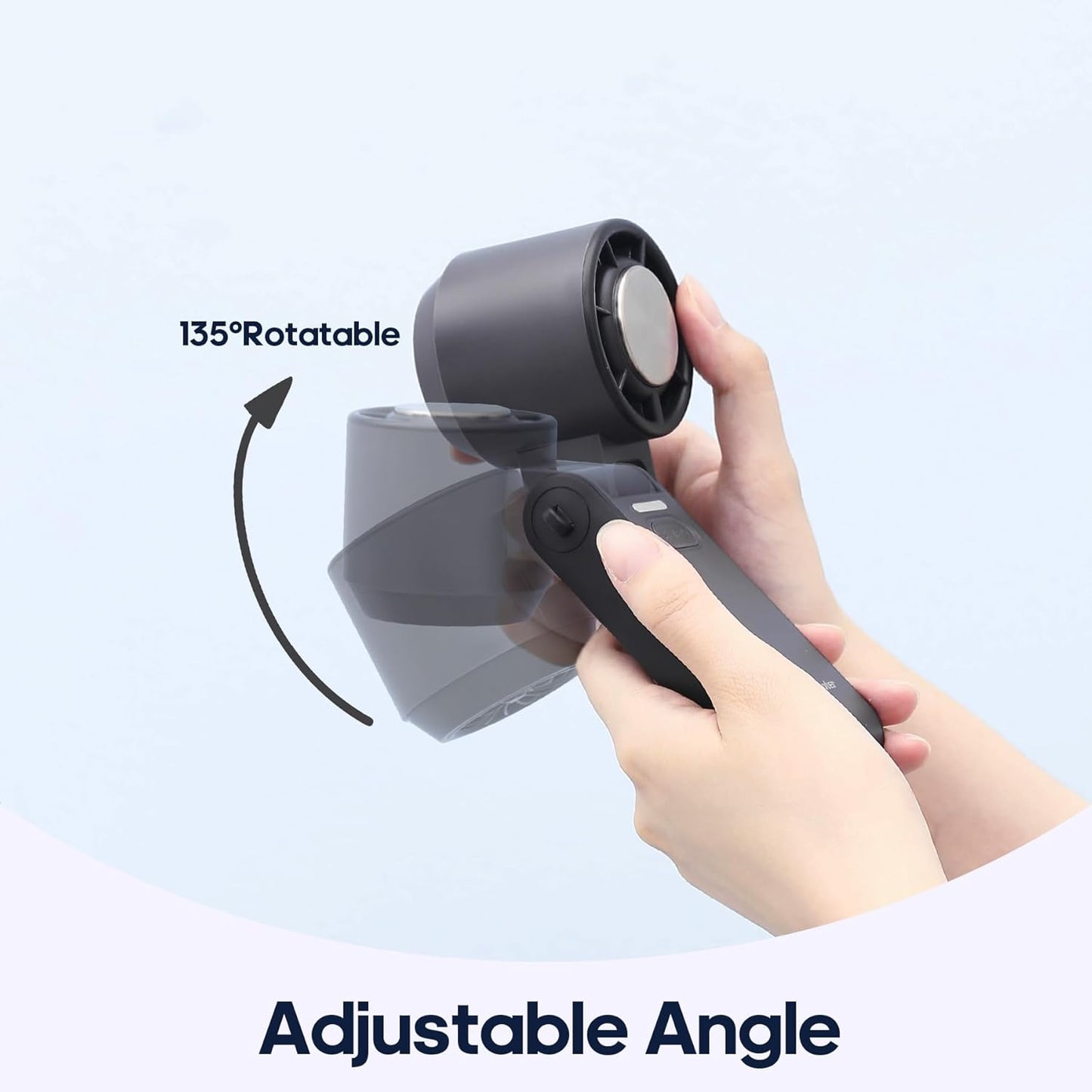 Portable Foldable Handheld Fan with LCD Display | 4000mAh Rechargeable Battery | 6.81-Inch Compact Size | 6-Speed Settings | Silent Operation USB Fan
